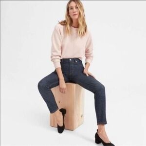 EVERLANE HIGH RISE DARK INDIGO SKINNY JEANS 33T